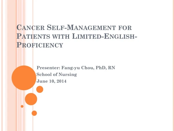 Cancer Self-Management for Patients with Limited-English-Proficiency