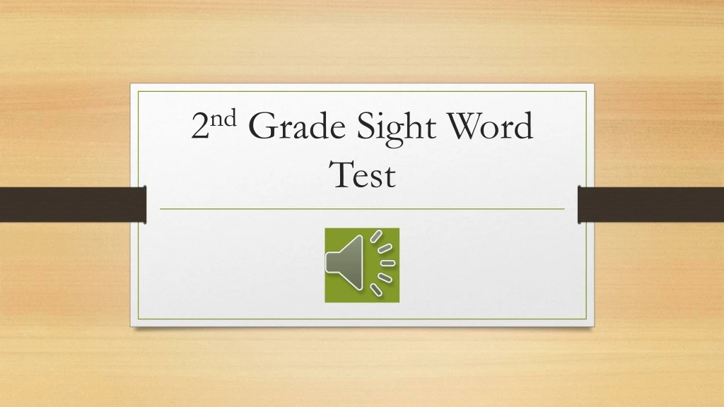 2 nd grade sight word test