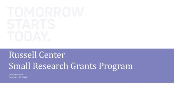 Russell Center Small Research Grants Program