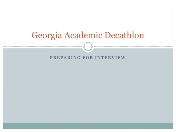 Georgia Academic Decathlon