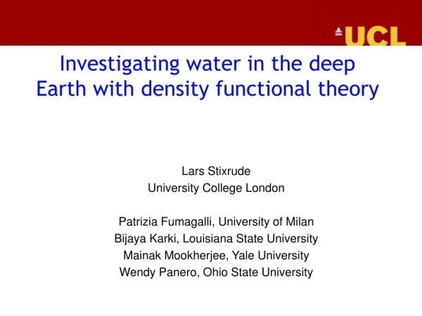 Investigating water in the deep Earth with density functional theory