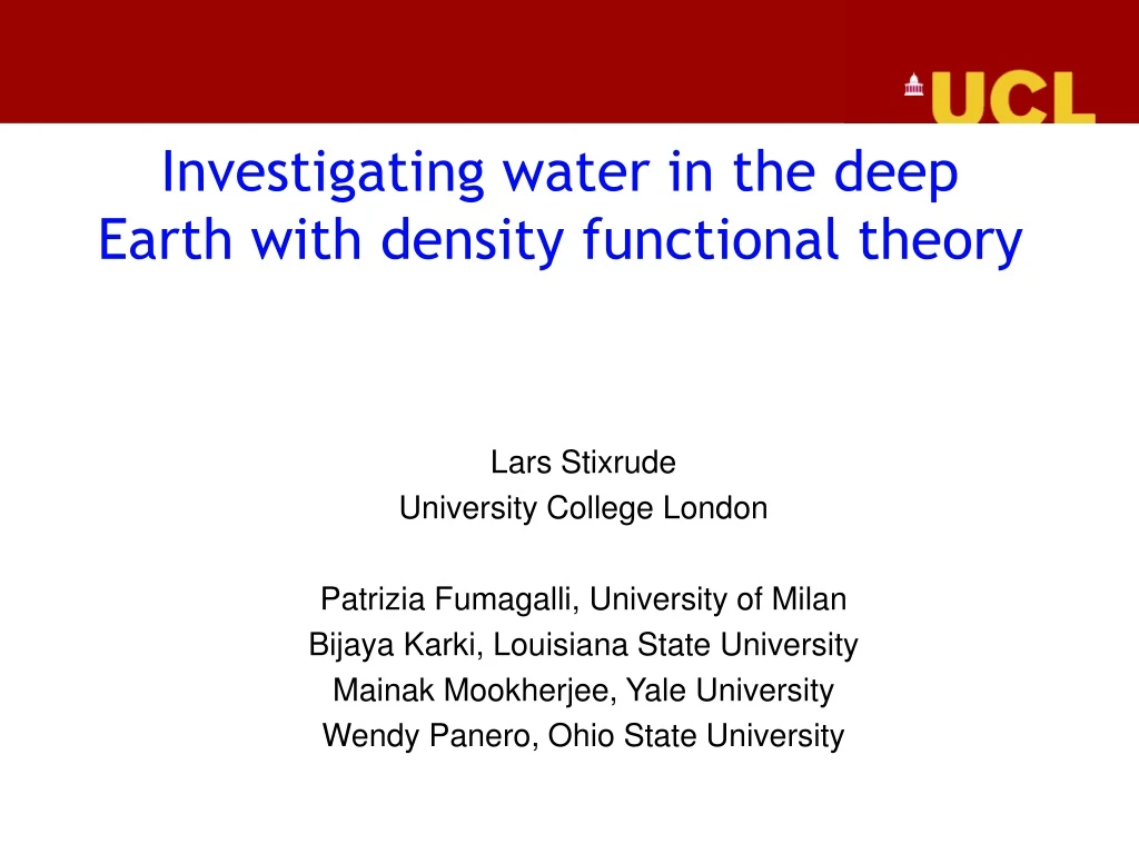 investigating water in the deep earth with density functional theory