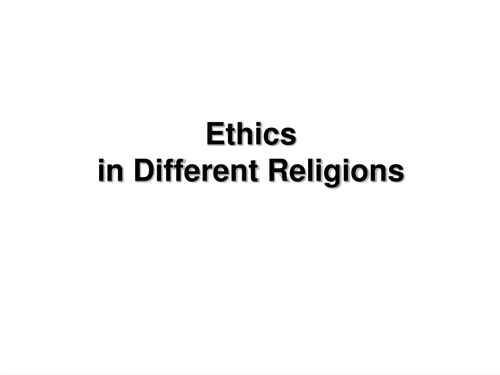 ethics in different religions
