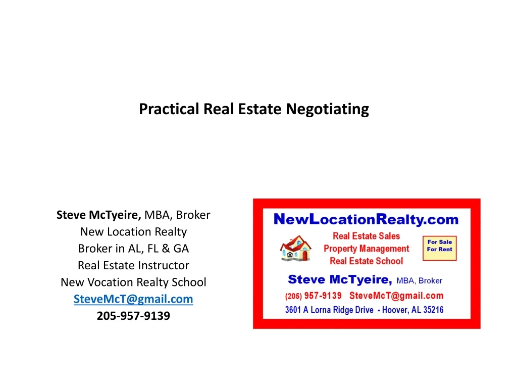 practical real estate negotiating