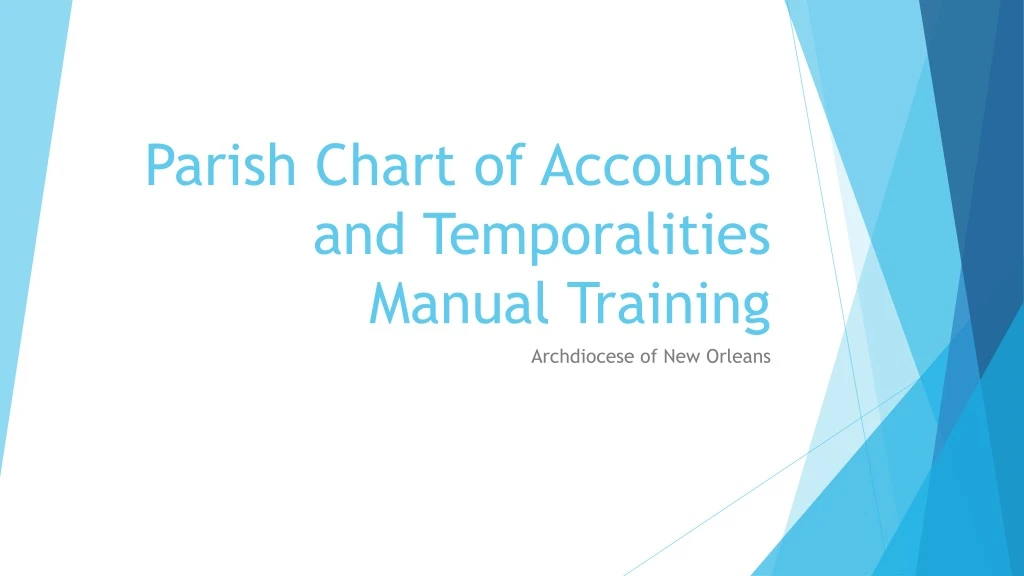 parish chart of accounts and temporalities manual training