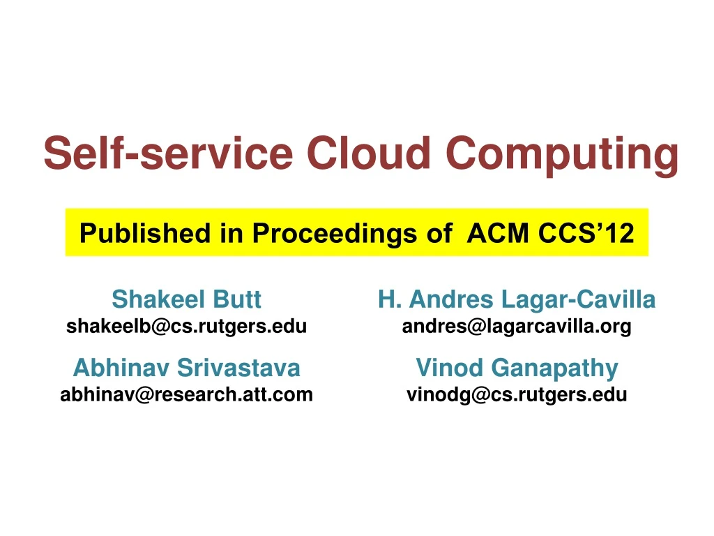 self service cloud computing