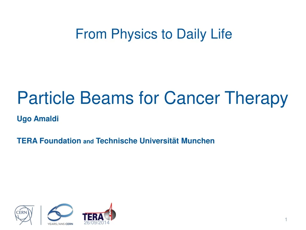 particle beams for cancer therapy