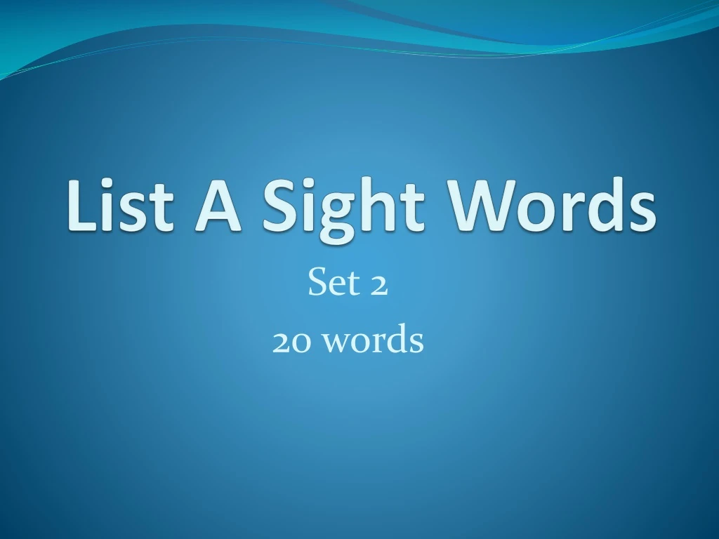 list a sight words