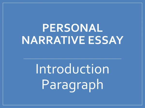 Personal Narrative Essay