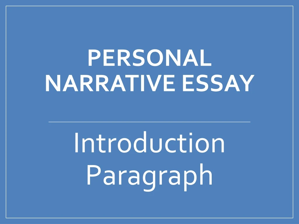 personal narrative essay