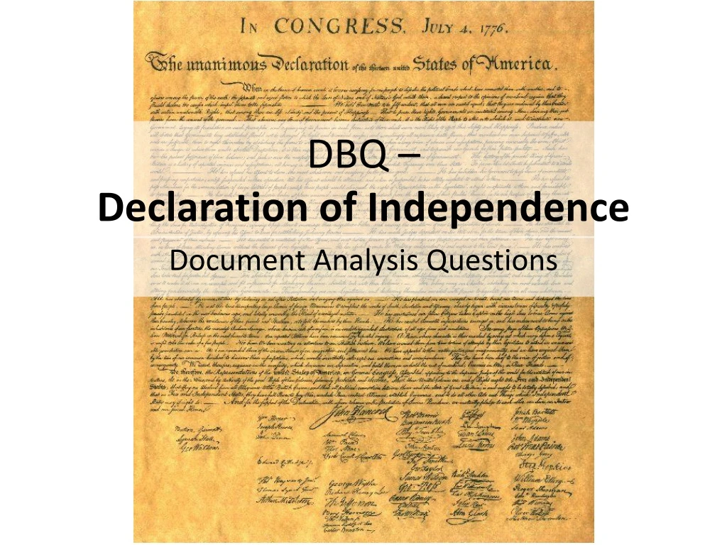 dbq declaration of independence
