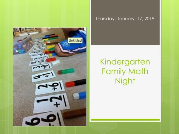 Kindergarten Family Math Night