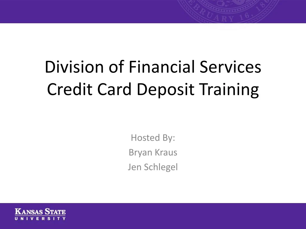 division of financial services credit card deposit training