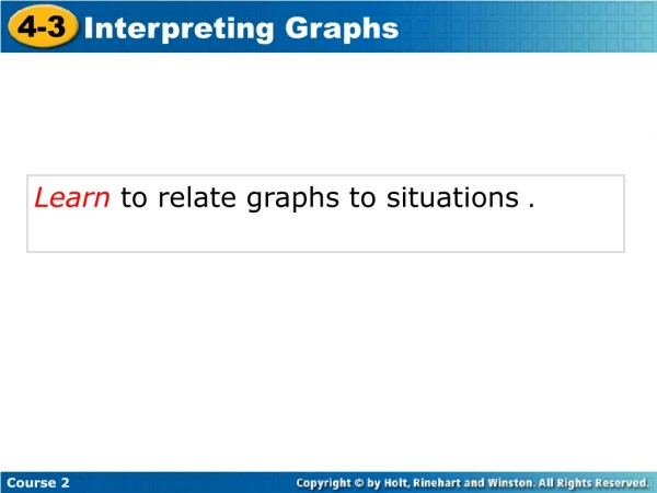 Learn to relate graphs to situations .