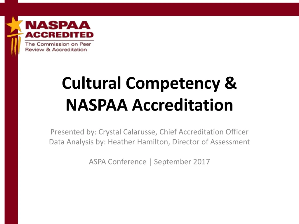 cultural competency naspaa accreditation