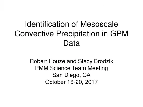 Identification of Mesoscale Convective Precipitation in GPM Data