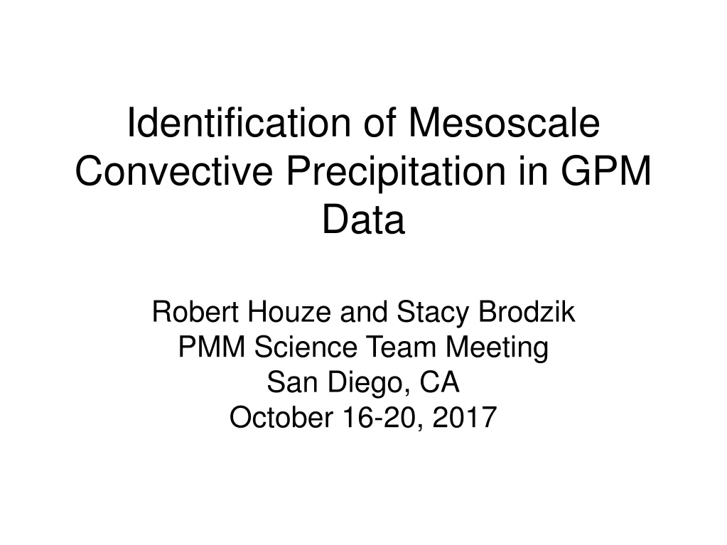 identification of mesoscale convective