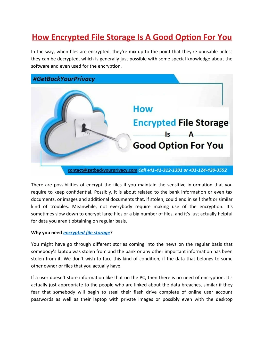 how encrypted file storage is a good option