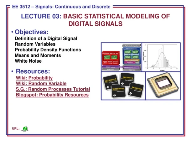 LECTURE 03: BASIC STATISTICAL MODELING OF DIGITAL SIGNALS