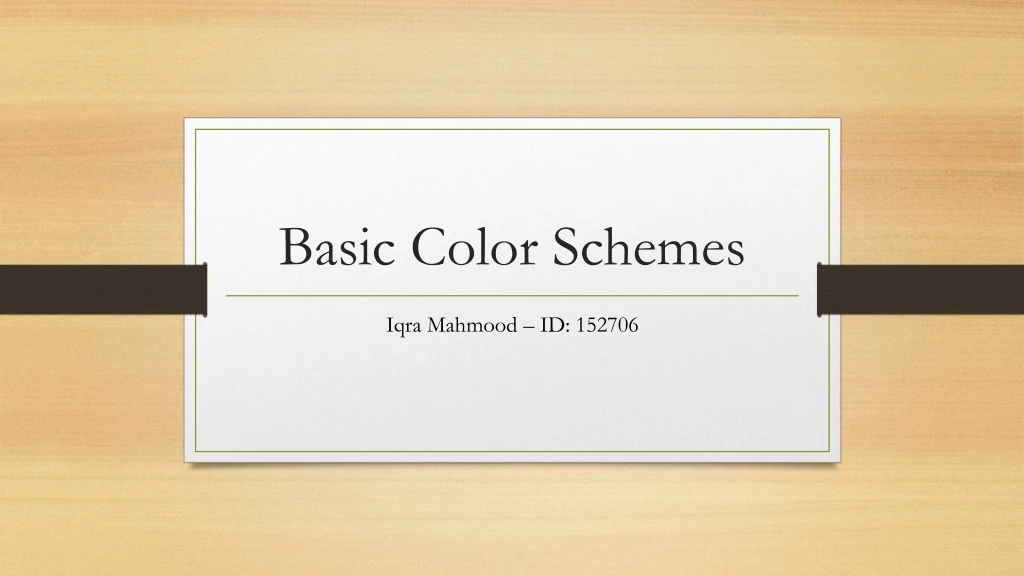 basic color schemes