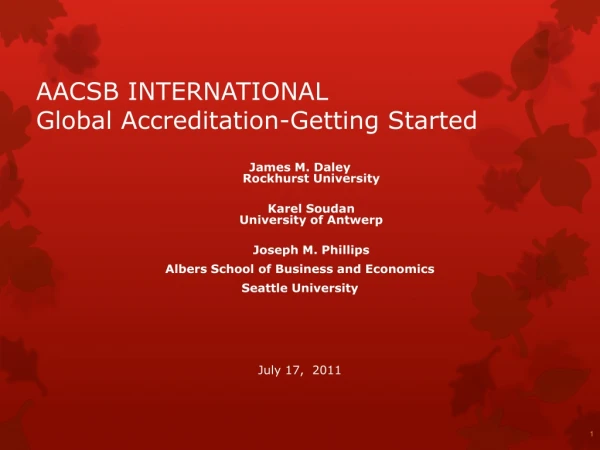 AACSB INTERNATIONAL Global Accreditation-Getting Started