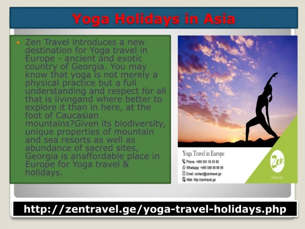 Best Services For Yoga Holidays in Asia-Zen Travel
