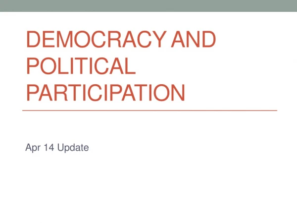 Democracy and political participation