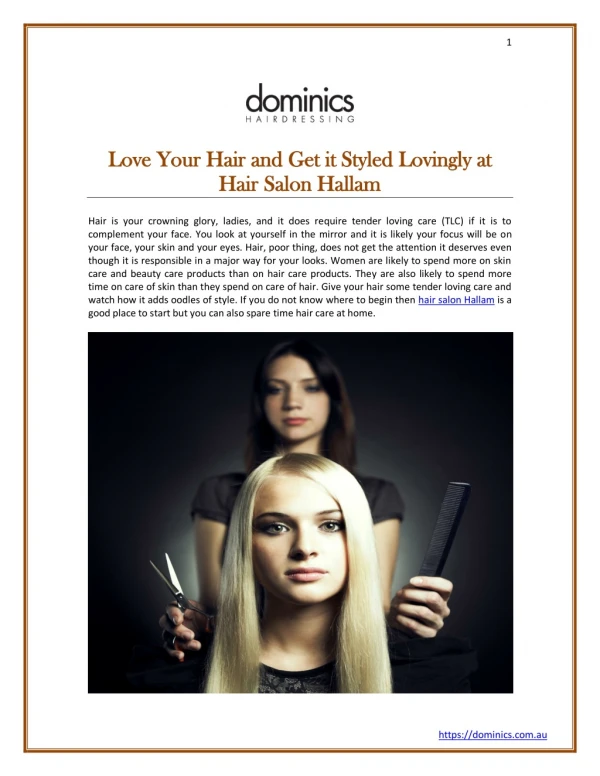 Love Your Hair and Get it Styled Lovingly at Hair Salon Hallam