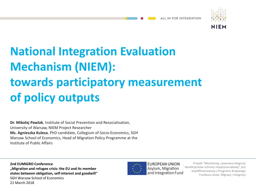 national integration evaluation mechanism niem