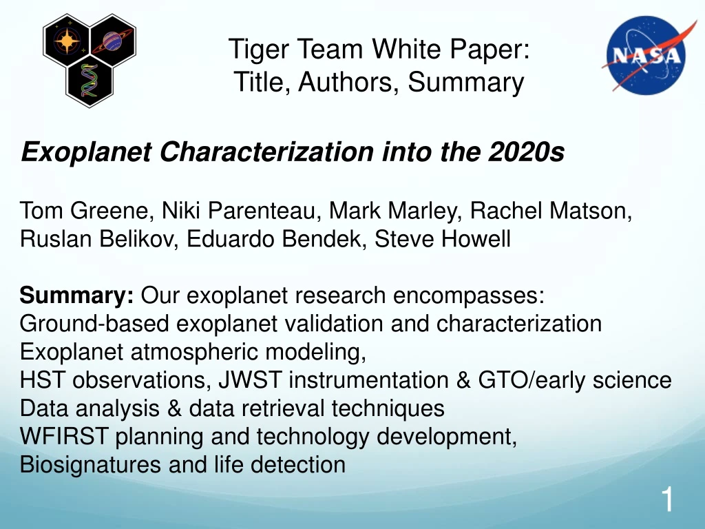 tiger team white paper t itle authors summary