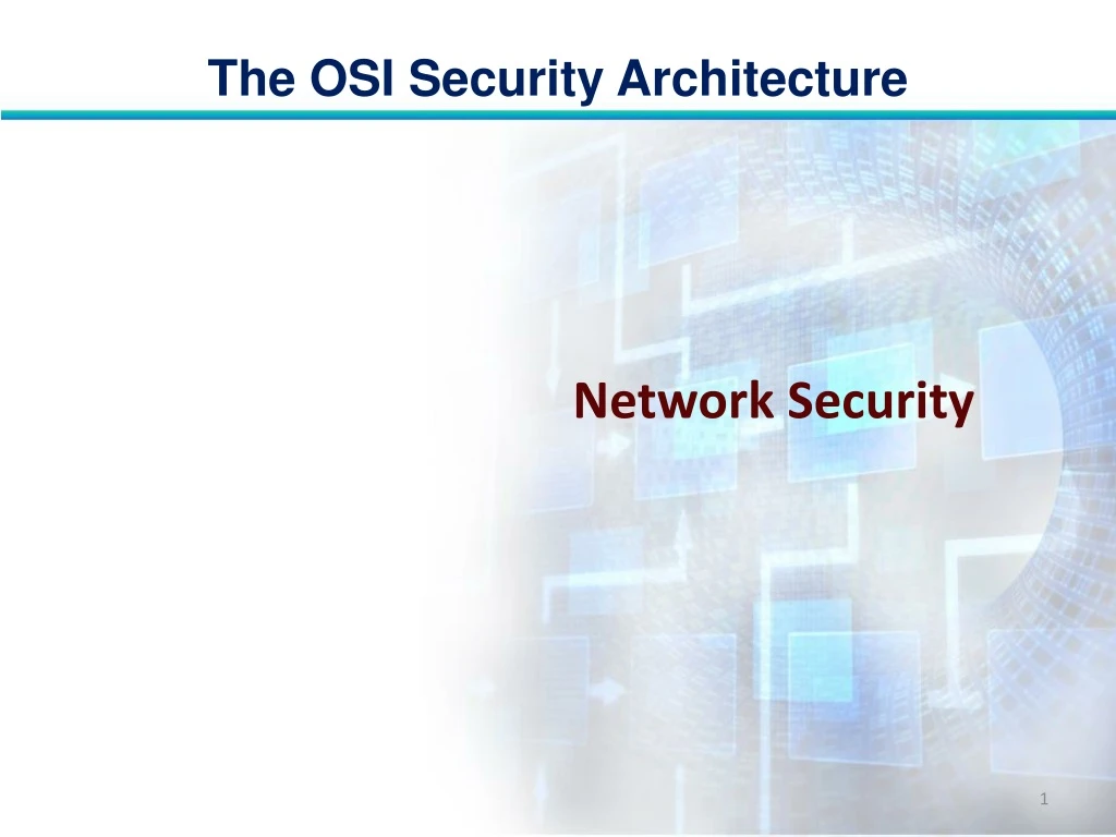 the osi security architecture