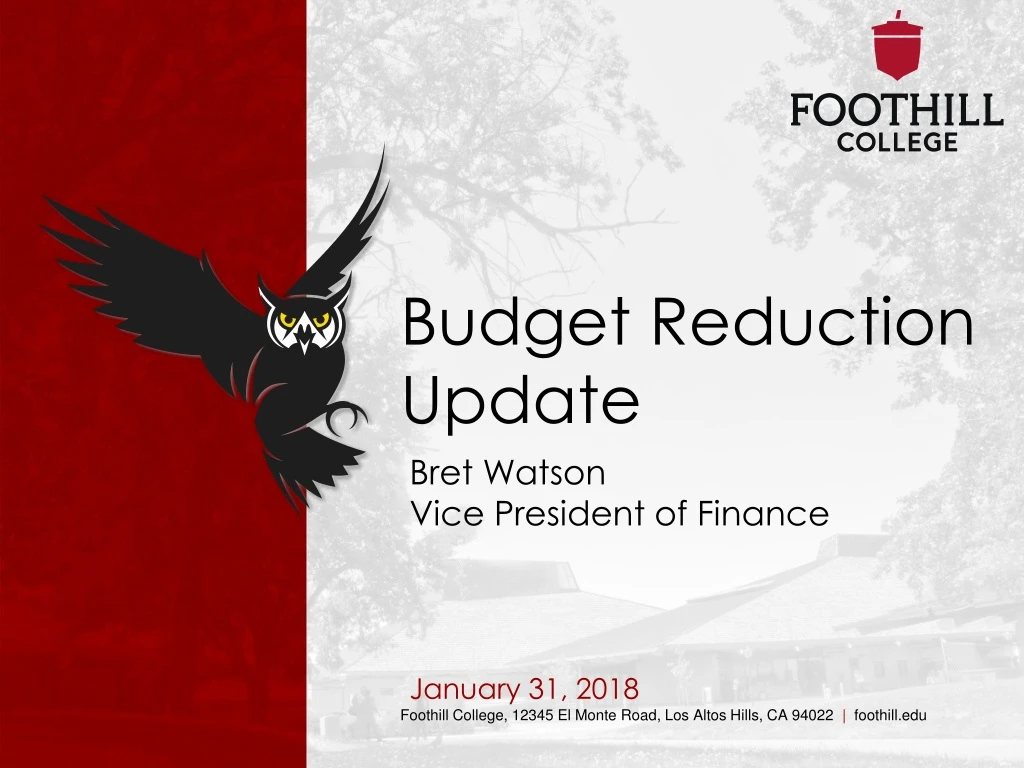 budget reduction update