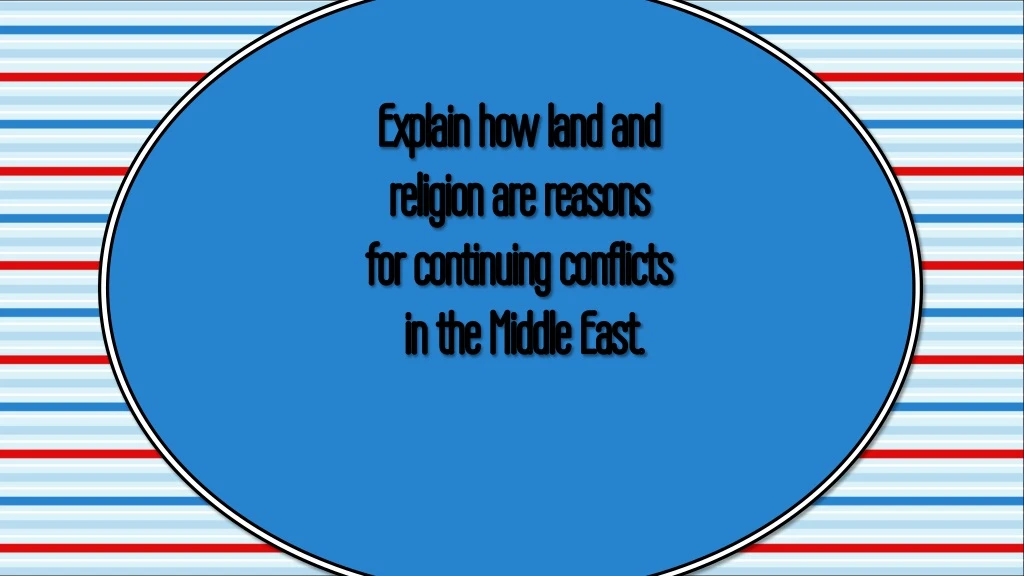 explain how land and religion are reasons