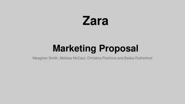 Zara Marketing Proposal