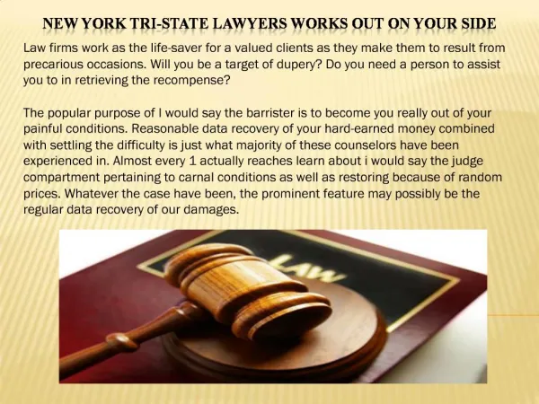 New York tri-state Lawyers Works out on your