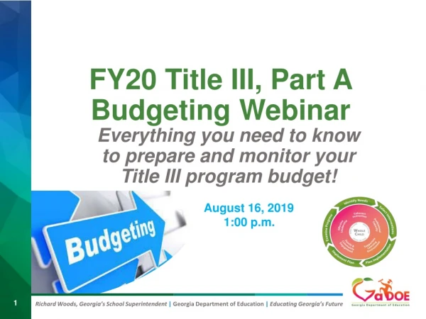 FY20 Title III, Part A Budgeting Webinar