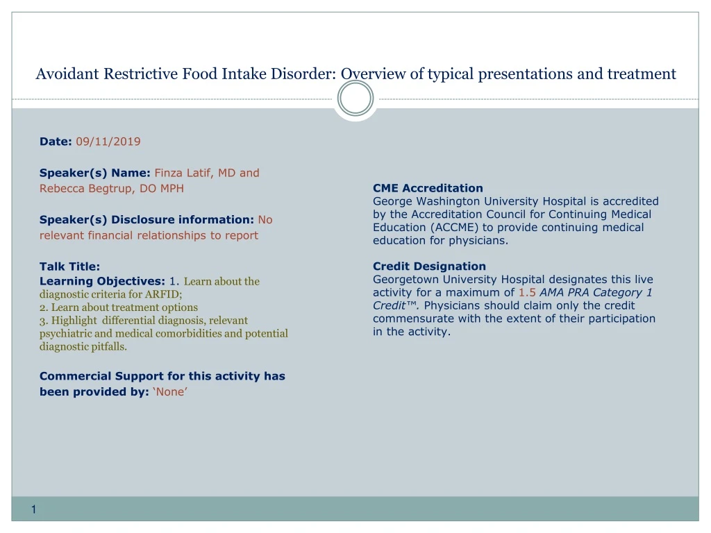 avoidant restrictive food intake disorder overview of typical presentations and treatment