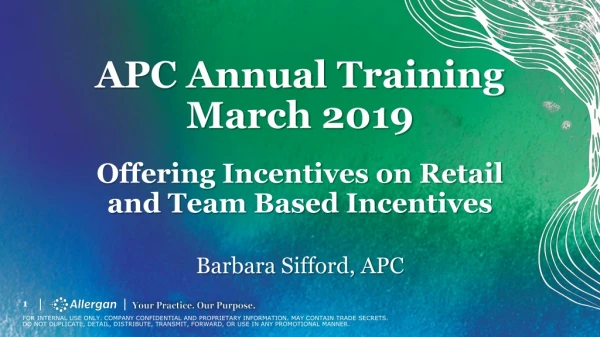 Offering Incentives on Retail and Team Based Incentives