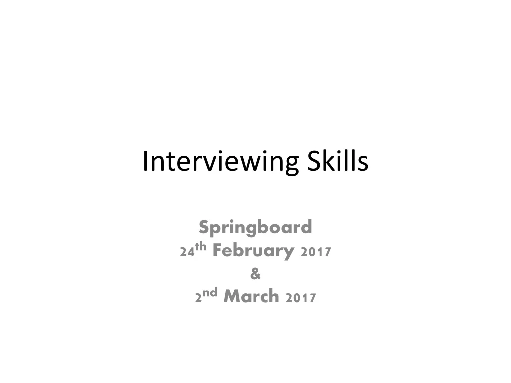 interviewing skills