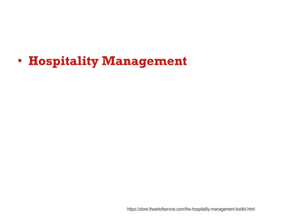 hospitality management