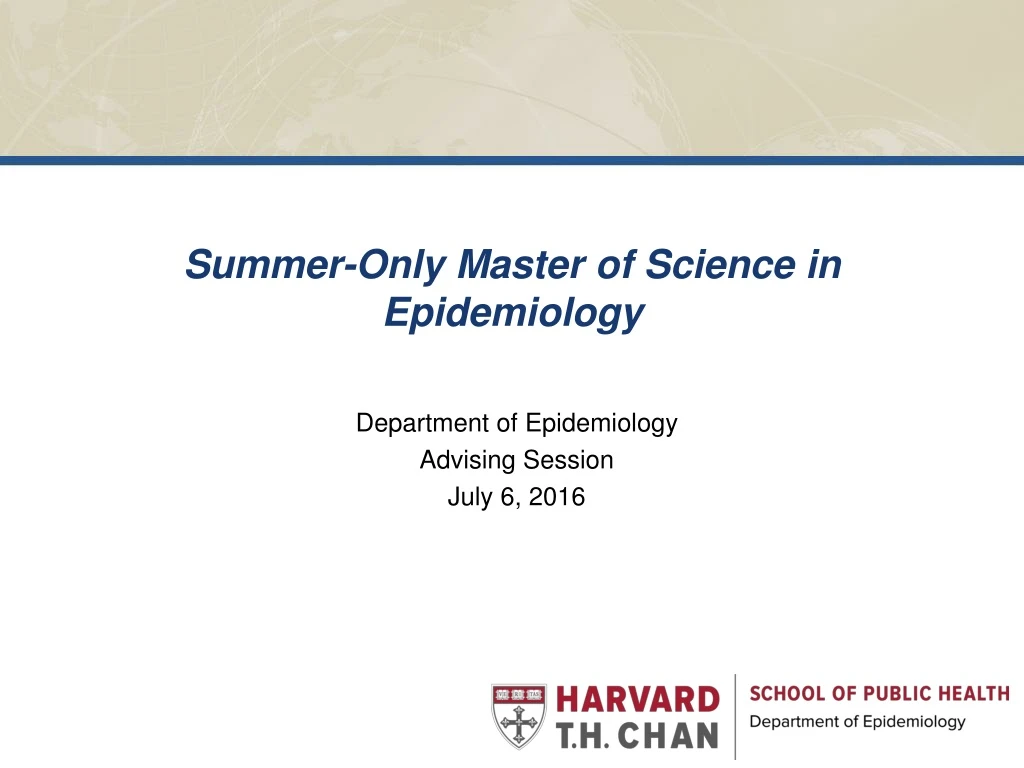 summer only master of science in epidemiology