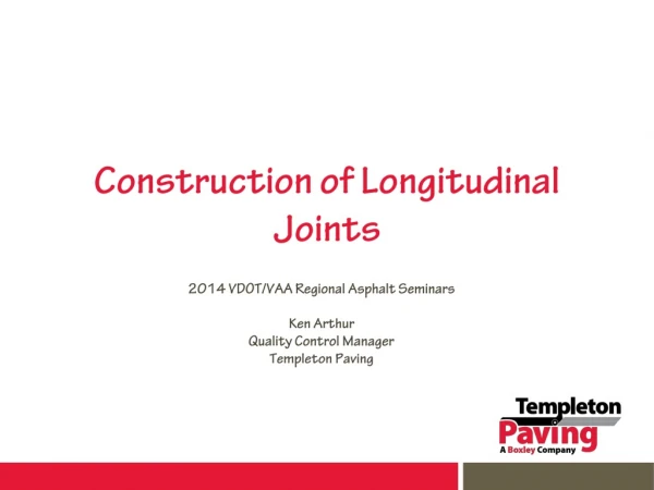 Construction of Longitudinal Joints