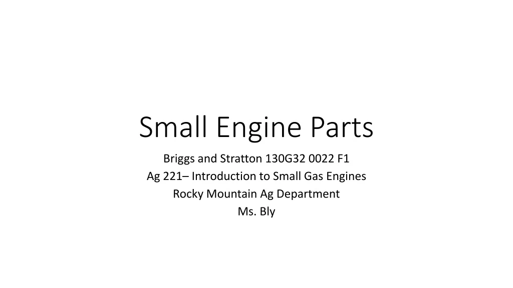 small engine parts