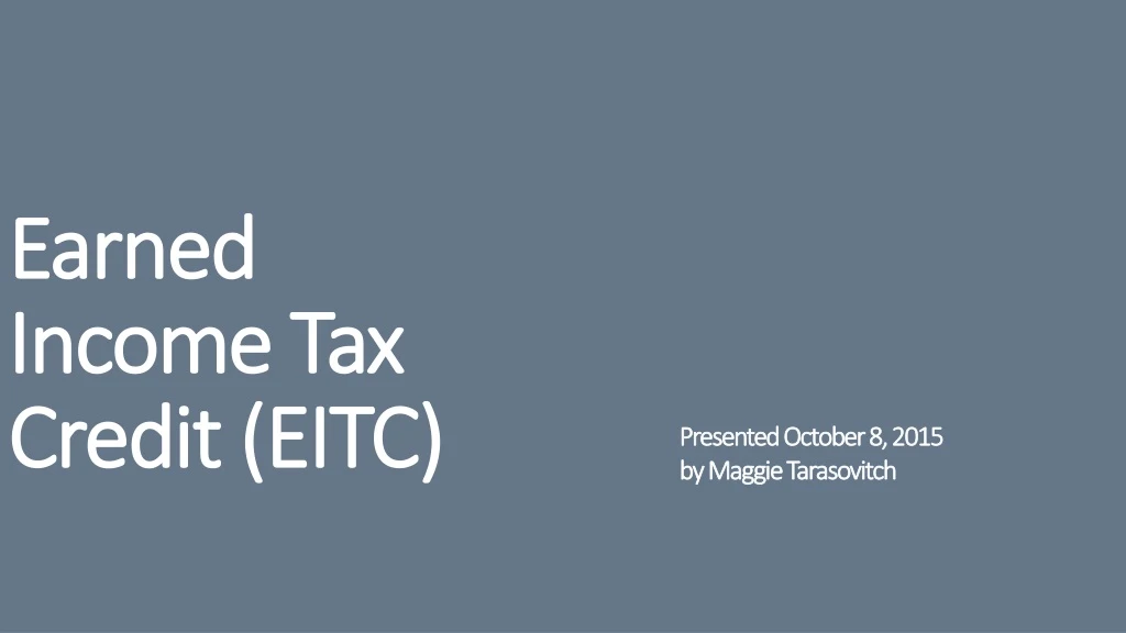 earned income tax credit eitc