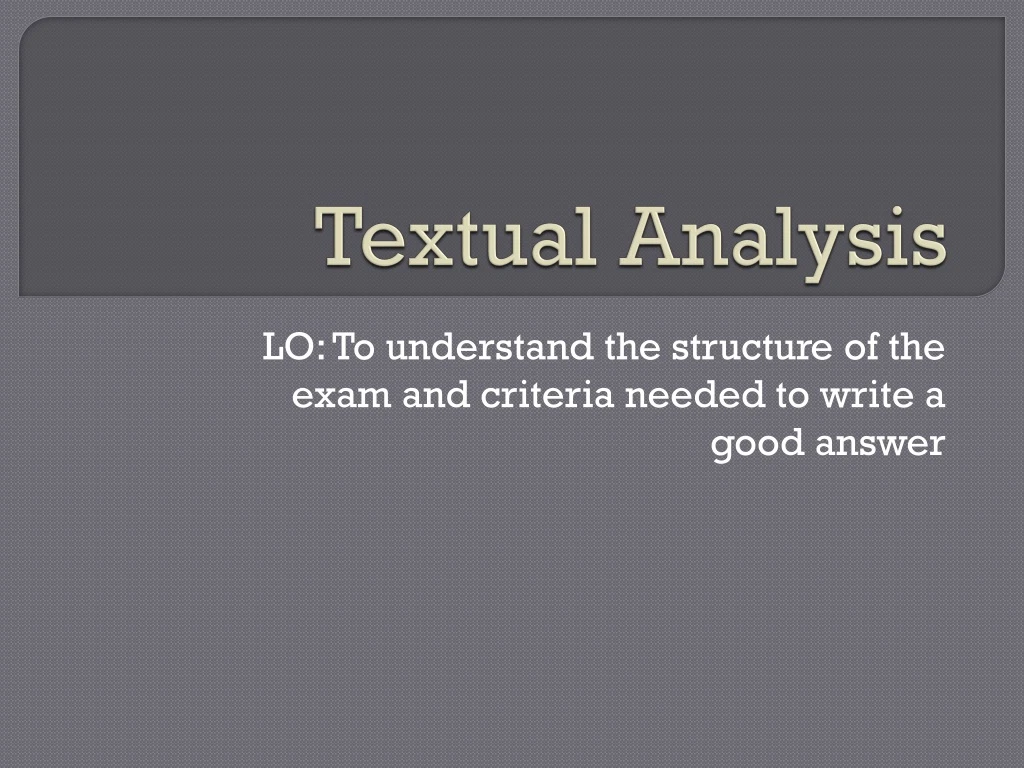 textual analysis
