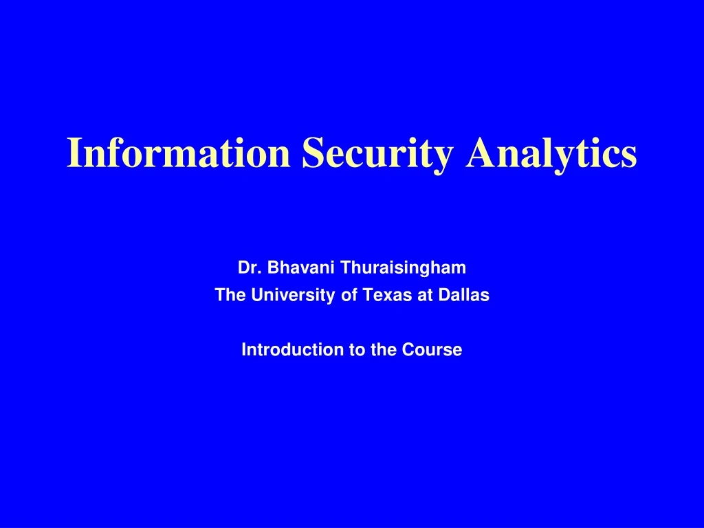 information security analytics