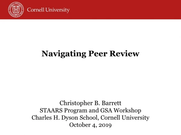 Navigating Peer Review