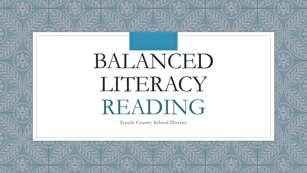 balanced literacy reading