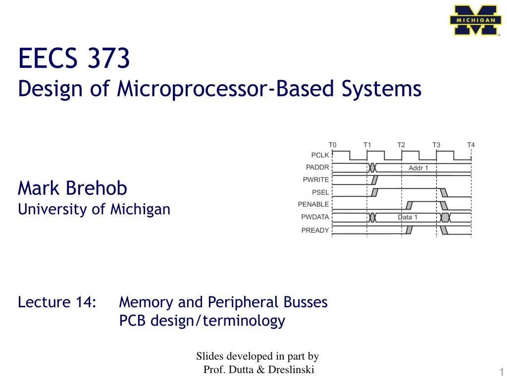 eecs 373 design of microprocessor based systems