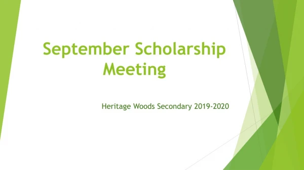 September Scholarship Meeting